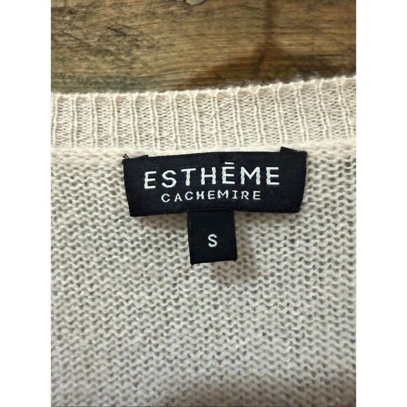 Estheme V-neck cashmere light pink sweater size Small - Picture 3 of 7